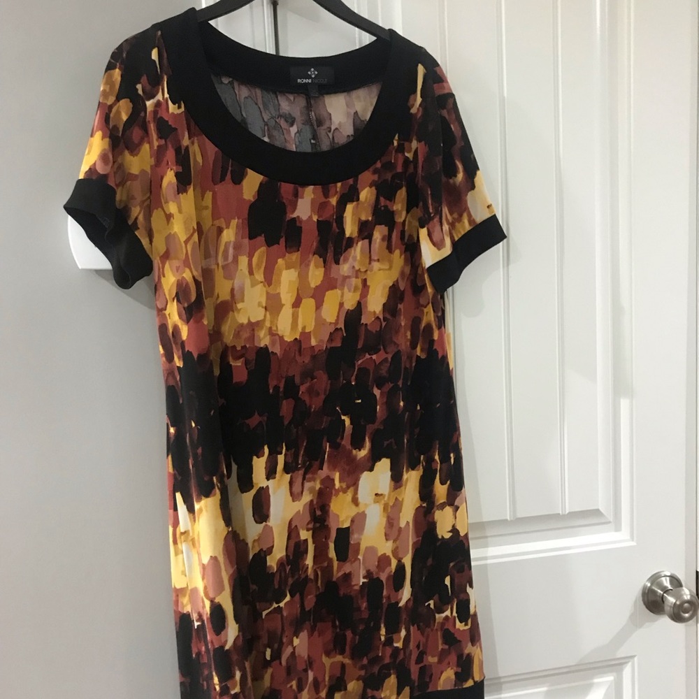 Ronni Nicole dress -warm Fall colors - sz 14